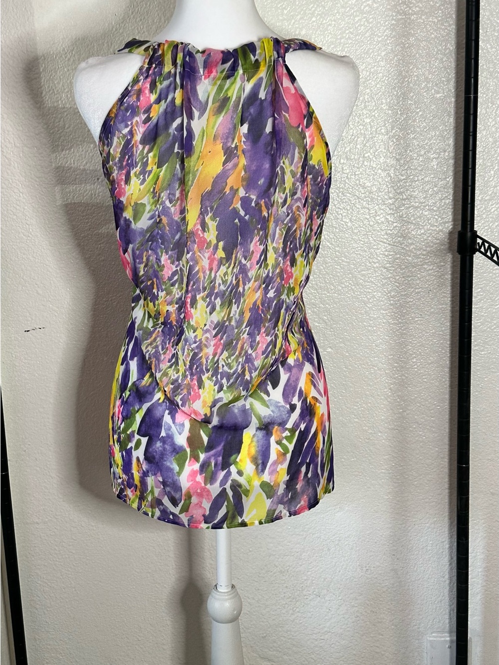 CAbi Sleeveless Halter Camisole in Purple, Yellow, Pink & Green